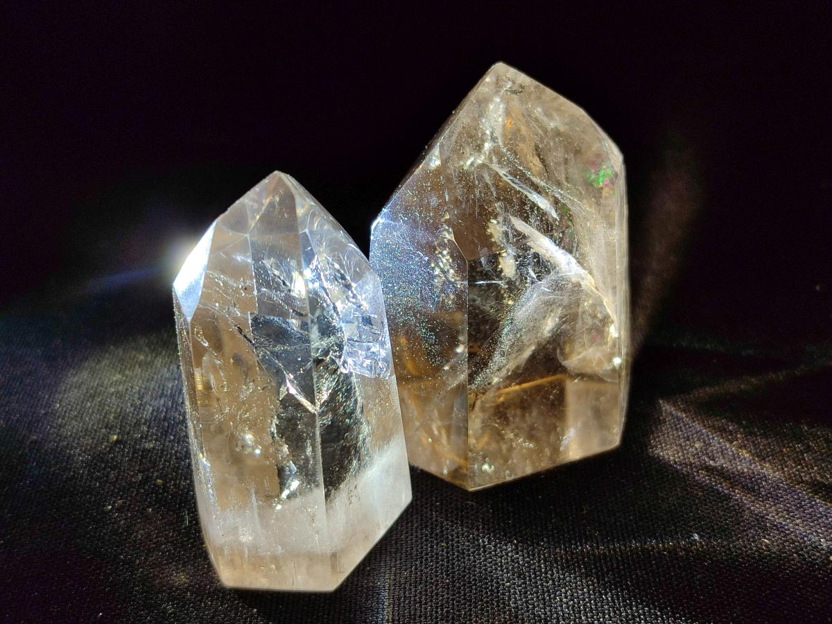 Polished Mixed Smokey Window Quartz Crystals x 17 From Madagascar
