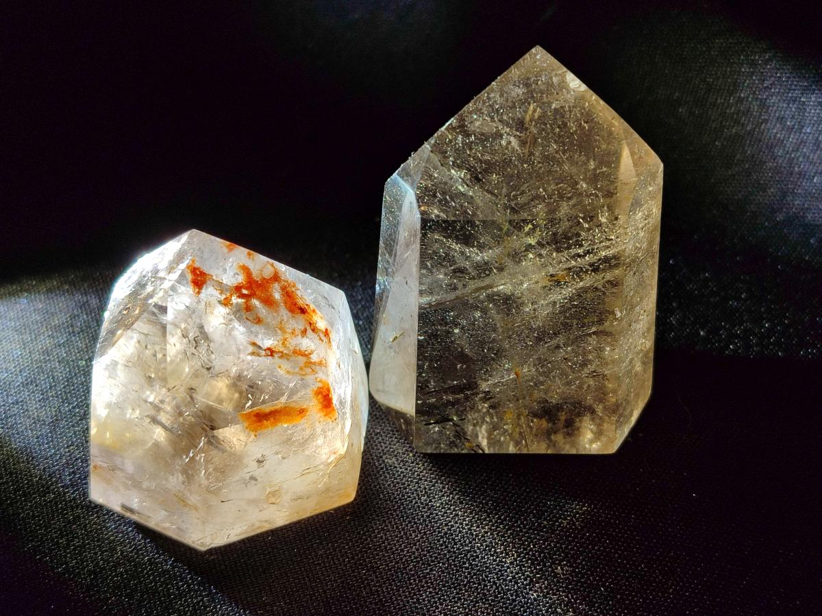 Polished Mixed Smokey Window Quartz Crystals x 17 From Madagascar