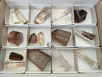 Polished Mixed Smokey Window Quartz Crystals x 17 From Madagascar