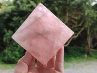 Polished Gemmy Rose Quartz Pyramids x 3 From Madagascar