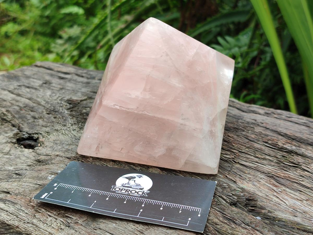 Polished Gemmy Rose Quartz Pyramids x 3 From Madagascar