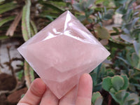 Polished Gemmy Rose Quartz Pyramids x 3 From Madagascar