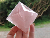 Polished Gemmy Rose Quartz Pyramids x 3 From Madagascar