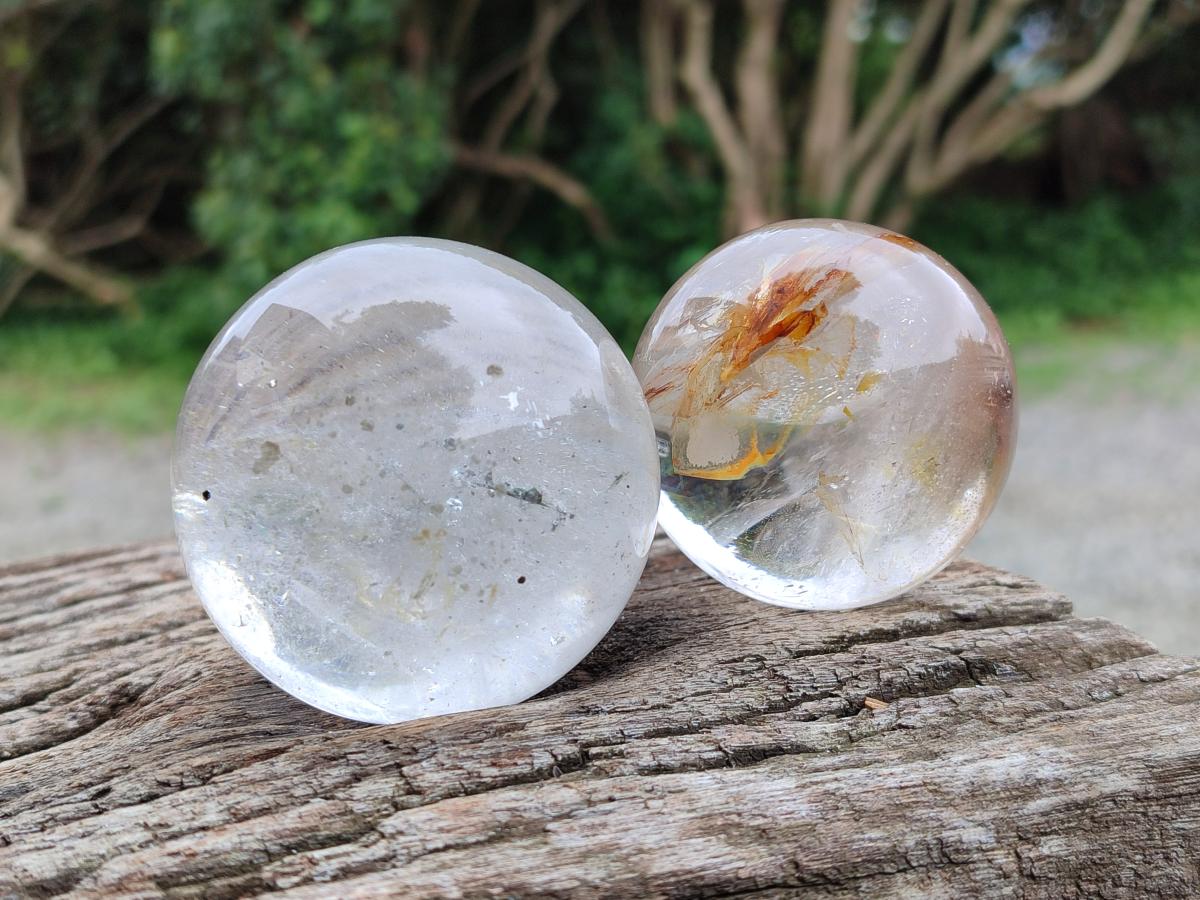 Polished Clear Quartz Crystal Balls x 6 From Madagascar