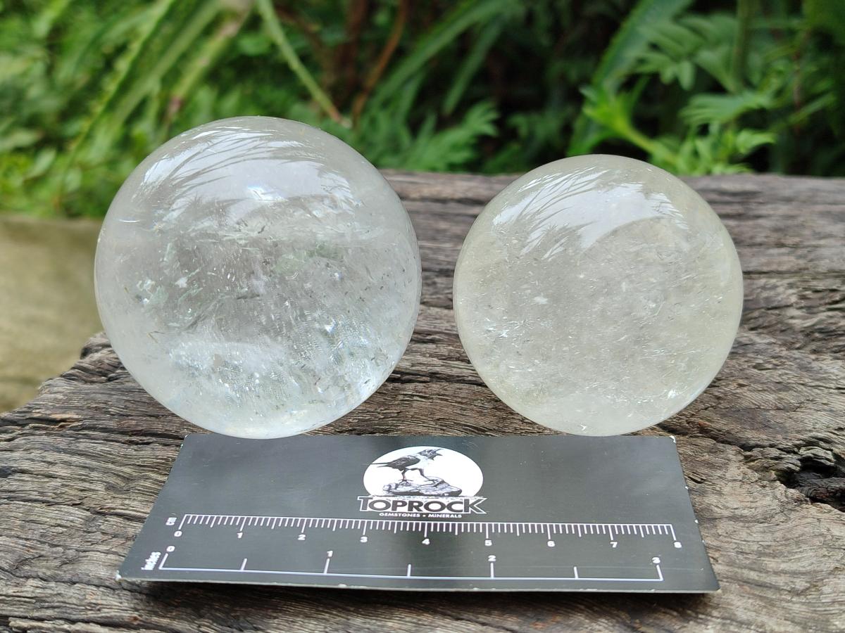 Polished Clear Quartz Crystal Balls x 6 From Madagascar