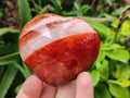 Polished Carnelian Agate Gemstone Hearts x 6 From Madagascar