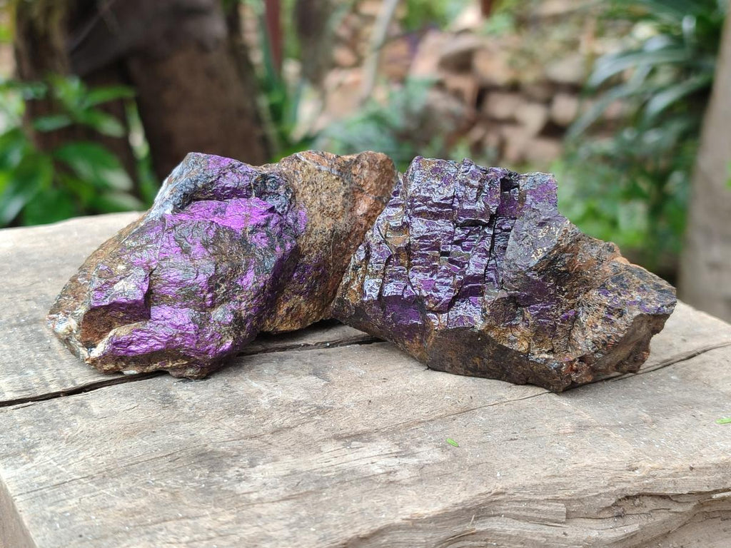 Natural Metallic Cobbed Purpurite Specimens x 12 From Erongo, Namibia
