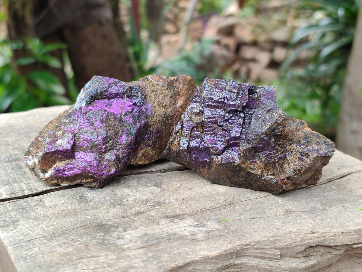 Natural Metallic Cobbed Purpurite Specimens x 12 From Erongo, Namibia