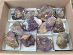 Natural Metallic Cobbed Purpurite Specimens x 12 From Erongo, Namibia