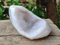 Polished Banded Agate with Crystalline Geodes x 6 From Maintirano, Madagascar