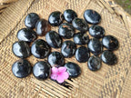 Polished Black Tourmaline Galets x 35 From Madagascar