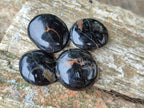 Polished Black Tourmaline Galets x 35 From Madagascar