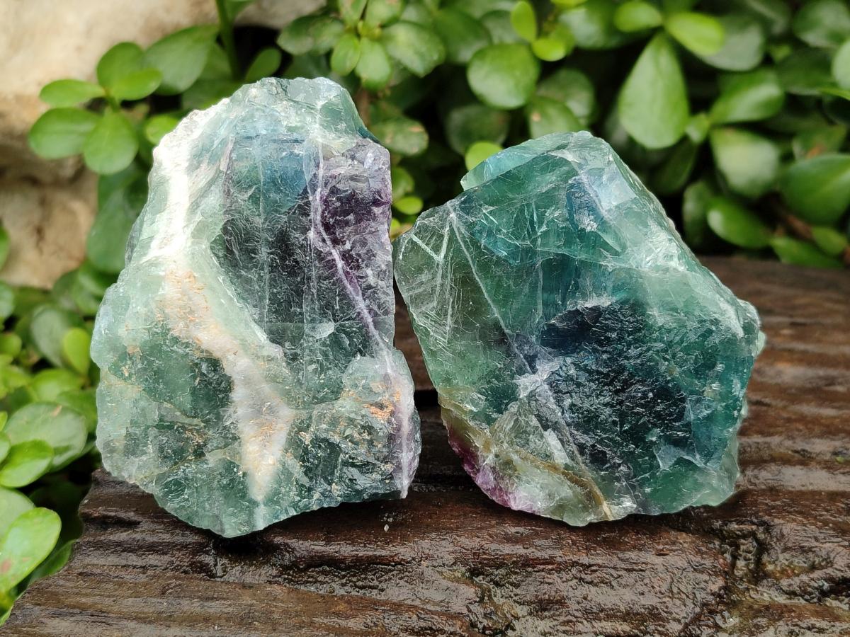 Natural Watermelon Fluorite Cobbed Specimens x 12 From Uis, Namibia