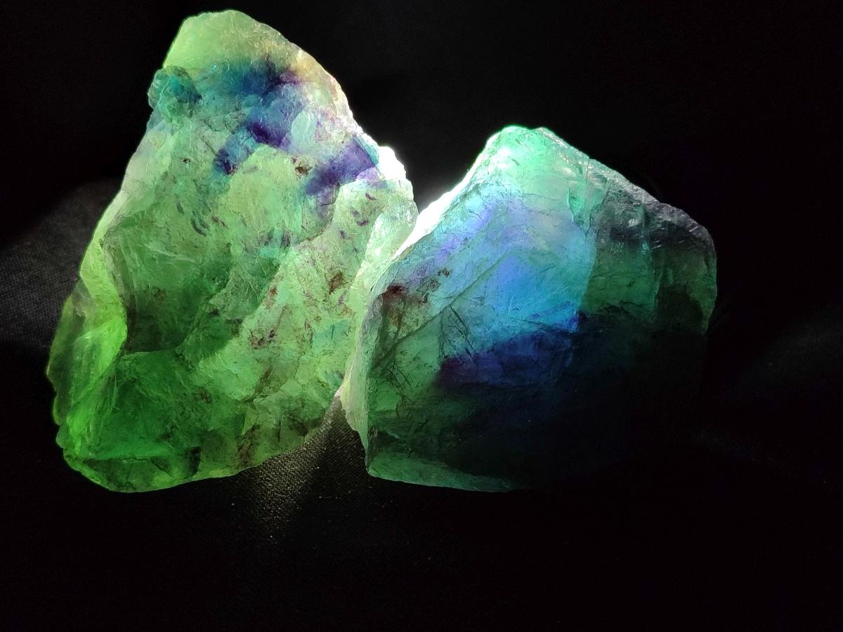 Natural Watermelon Fluorite Cobbed Specimens x 12 From Uis, Namibia