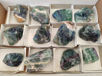Natural Watermelon Fluorite Cobbed Specimens x 12 From Uis, Namibia