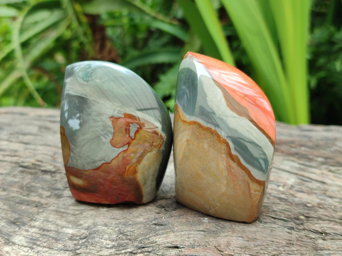Polished Polychrome Jasper Flames x 6 From NW Coast, Madagascar