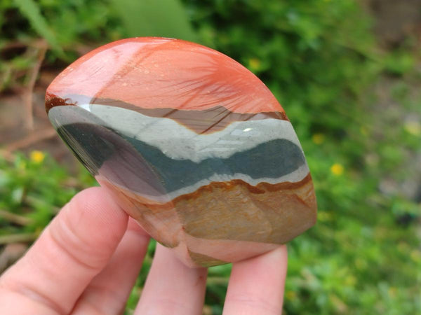 Polished Polychrome Jasper Flames x 6 From NW Coast, Madagascar