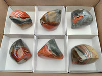 Polished Polychrome Jasper Flames x 6 From NW Coast, Madagascar