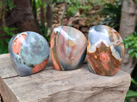 Polished Polychrome Jasper Flames x 6 From NW Coast, Madagascar