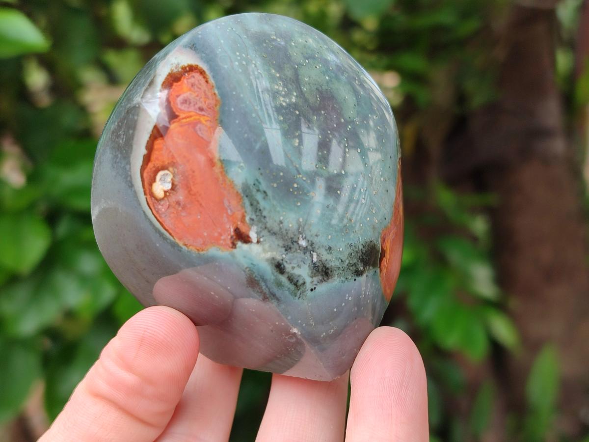 Polished Polychrome Jasper Flames x 6 From NW Coast, Madagascar