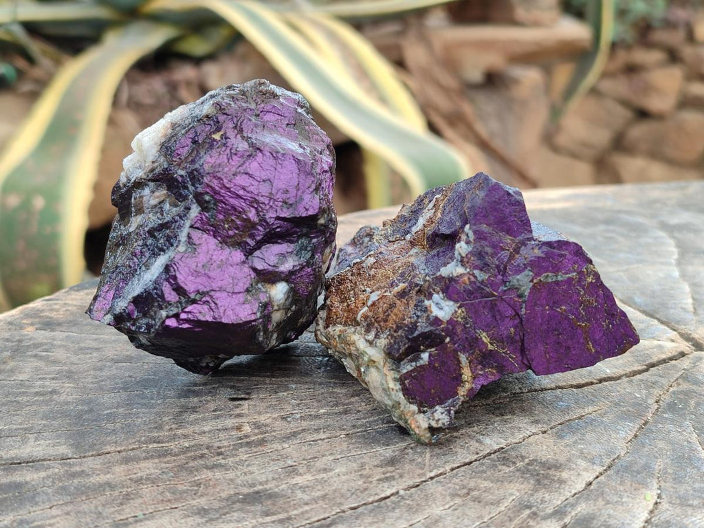 Natural Metallic Cobbed Purpurite Specimens x 5 From Erongo, Namibia