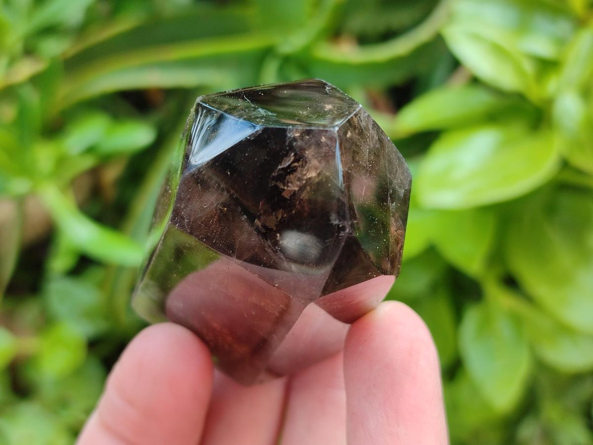 Polished Dark Morion Smokey Quartz and Phantom Quartz Crystals x 6 From Anzojorobe, Madagascar