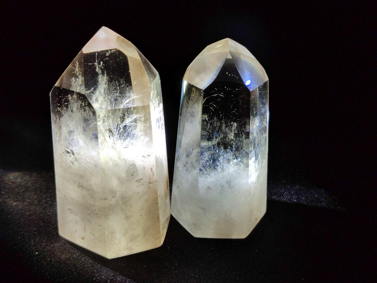 Polished Dark Morion Smokey Quartz and Phantom Quartz Crystals x 6 From Anzojorobe, Madagascar