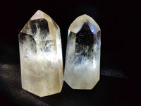 Polished Dark Morion Smokey Quartz and Phantom Quartz Crystals x 6 From Anzojorobe, Madagascar