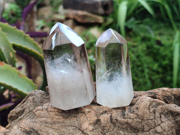 Polished Dark Morion Smokey Quartz and Phantom Quartz Crystals x 6 From Anzojorobe, Madagascar