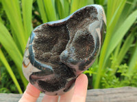 Polished Septerye Sauvage "Dragons Egg" Geode Standing Free Forms x 3 From Mahajanga, Madagascar