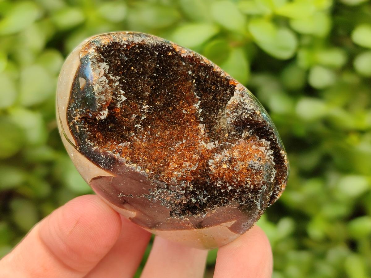 Polished Septerye Sauvage "Dragons Egg" Geode Standing Free Forms x 3 From Mahajanga, Madagascar