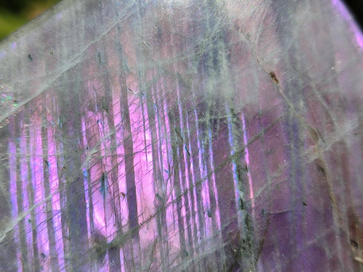 Polished Rare Purple Sunset Flash Labradorite Standing Free Forms x 2 From Madagascar