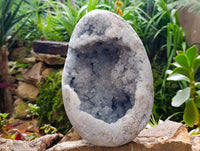 Polished XL Blue Celestite Crystal Geode Egg x 1 From Sakoany, Madagascar