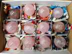 Polished Gemmy Star Rose Quartz Spheres x 12 From Madagascar