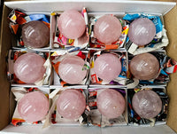 Polished Gemmy Star Rose Quartz Spheres x 12 From Madagascar