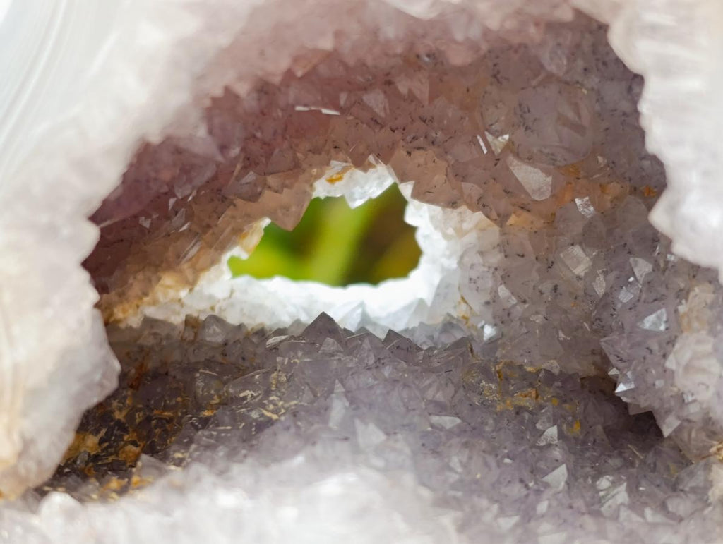 Polished Banded Agate with Crystalline Geodes x 2 From Maintirano, Madagascar