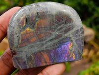 Polished Rare Purple Sunset Flash Labradorite Standing Free Forms x 12 From Madagascar