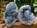 Natural Blue Celestite Specimens x 2 From Sakoany, Madagascar
