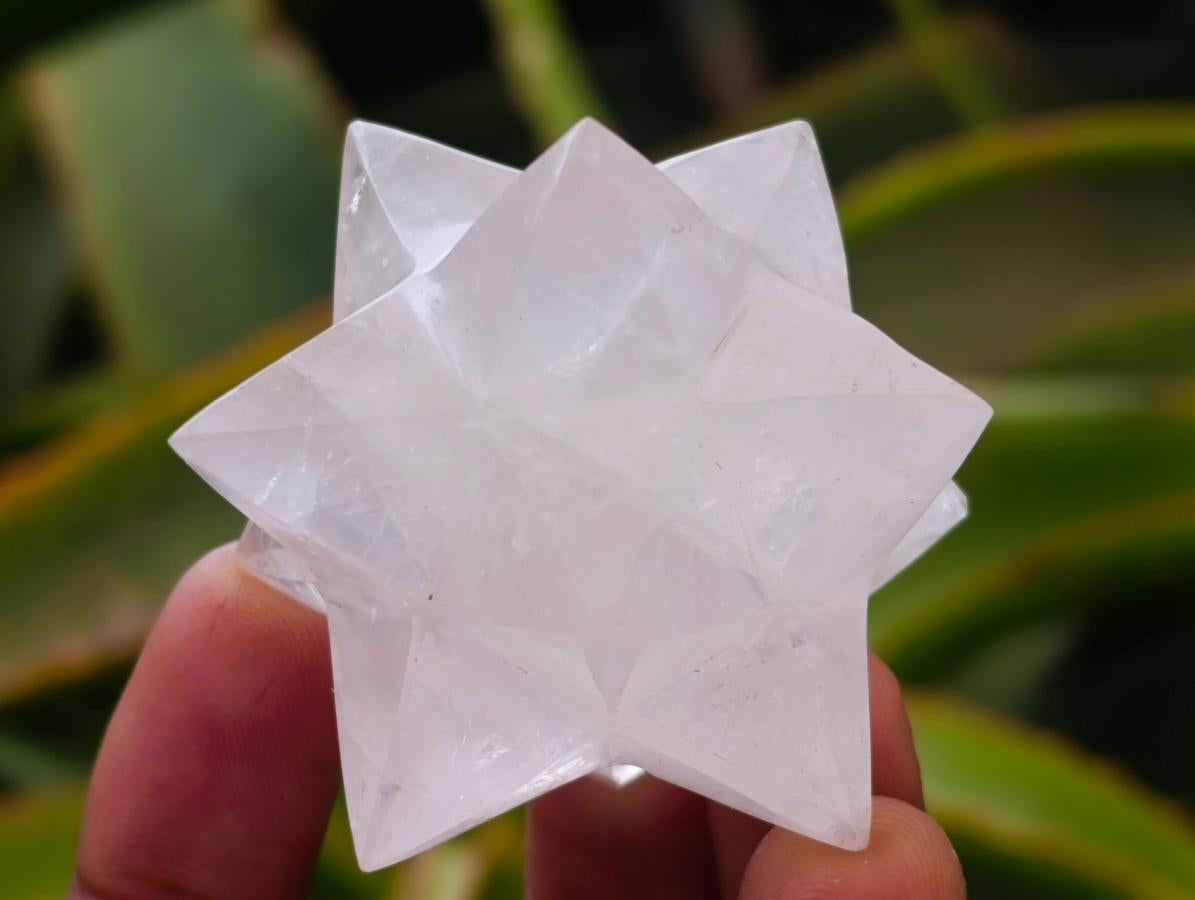 Hand Made Gemmy Rose Quartz Merkabahs x 3 From Madagascar
