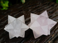 Hand Made Gemmy Rose Quartz Merkabahs x 3 From Madagascar