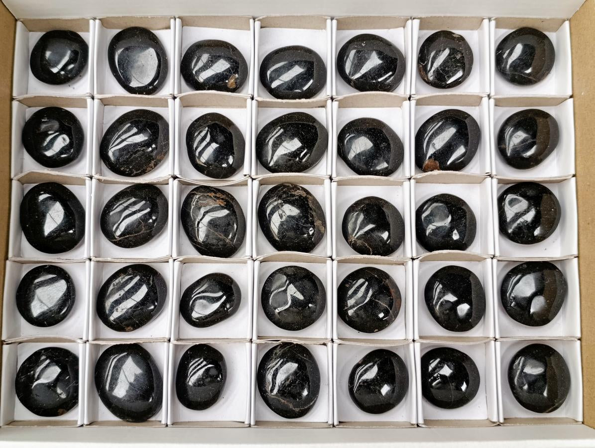 Polished Black Tourmaline Mini Free Forms x 35 From Madagascar