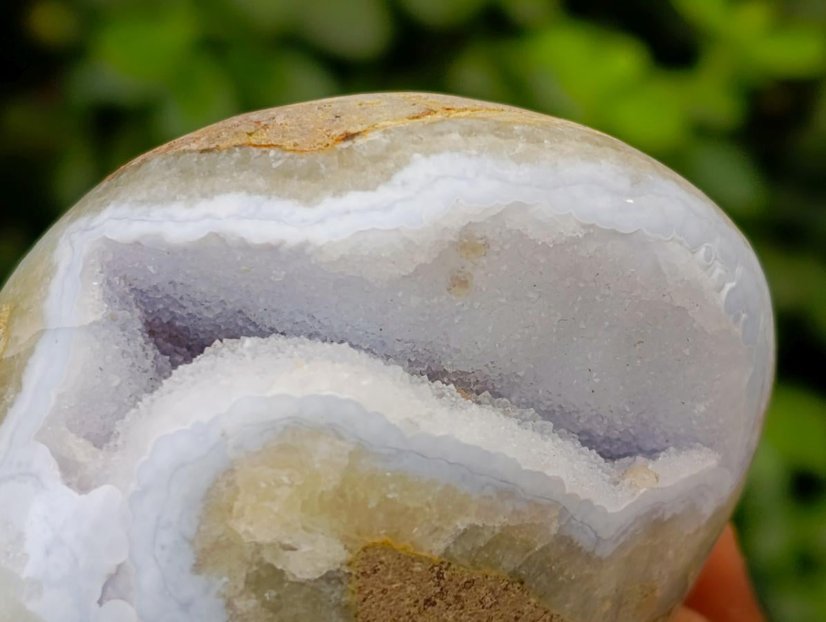 Polished Blue Lace Agate Standing Free Forms x 6 From Nsanje, Malawi