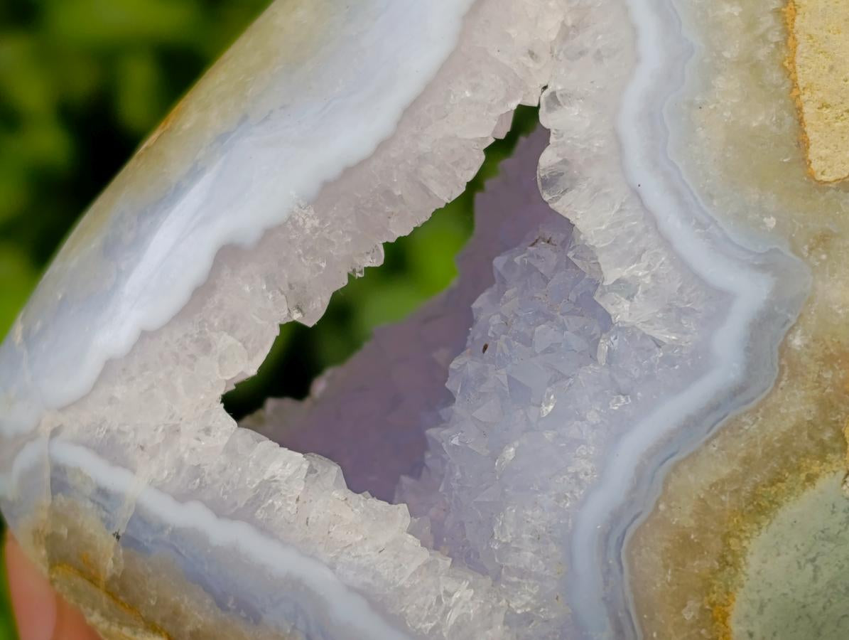 Polished Blue Lace Agate Standing Free Forms x 6 From Nsanje, Malawi