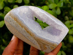 Polished Blue Lace Agate Standing Free Forms x 6 From Nsanje, Malawi