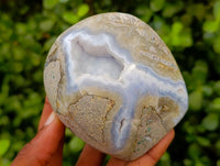 Polished Blue Lace Agate Standing Free Forms x 6 From Nsanje, Malawi