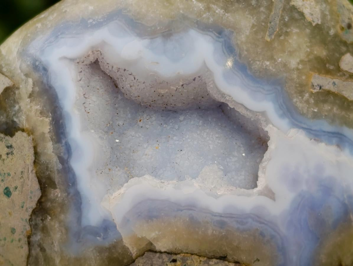 Polished Blue Lace Agate Standing Free Forms x 6 From Nsanje, Malawi