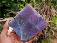 Polished One Side Labradorite Display Piece x 4 From Madagascar