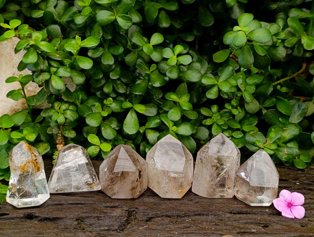 Polished Clear Window Quartz Crystals x 12 From Akansobe, Madagascar