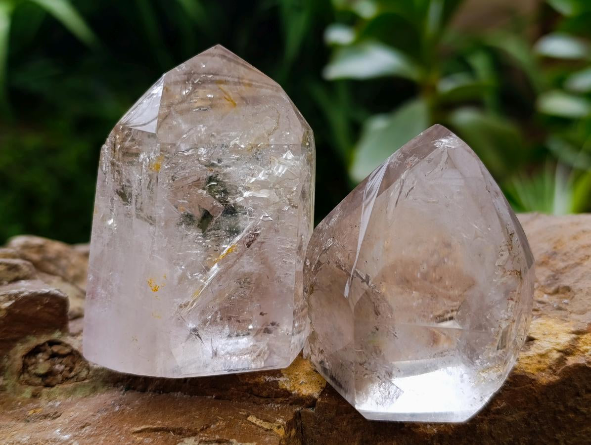 Polished Clear Window Quartz Crystals x 12 From Akansobe, Madagascar