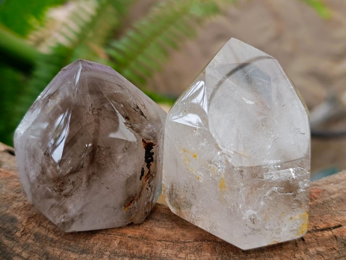 Polished Clear Window Quartz Crystals x 12 From Akansobe, Madagascar